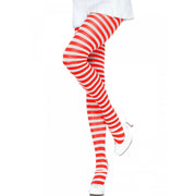 Collants  rayures blanc/rouge