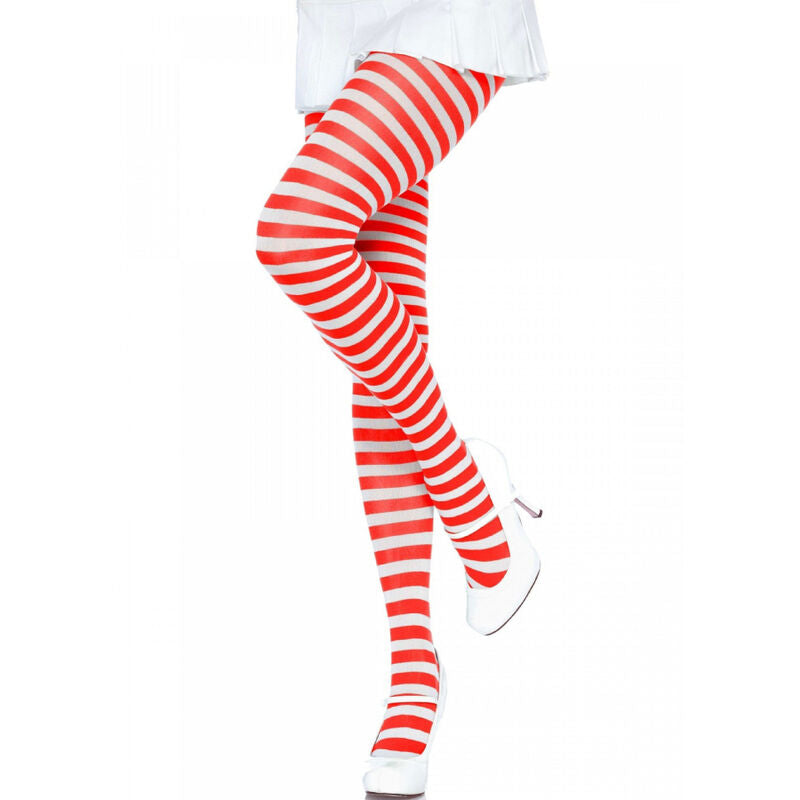 Collants  rayures blanc/rouge