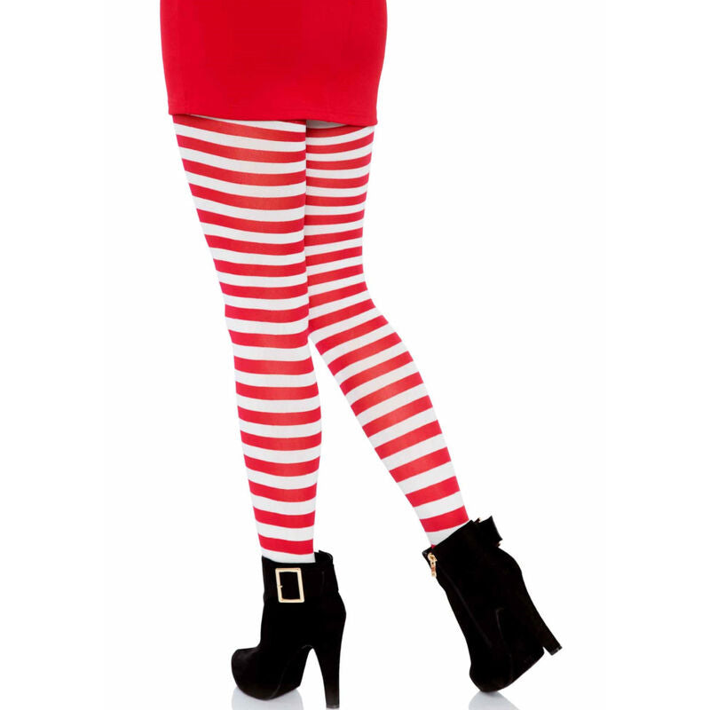 Collants  rayures blanc/rouge