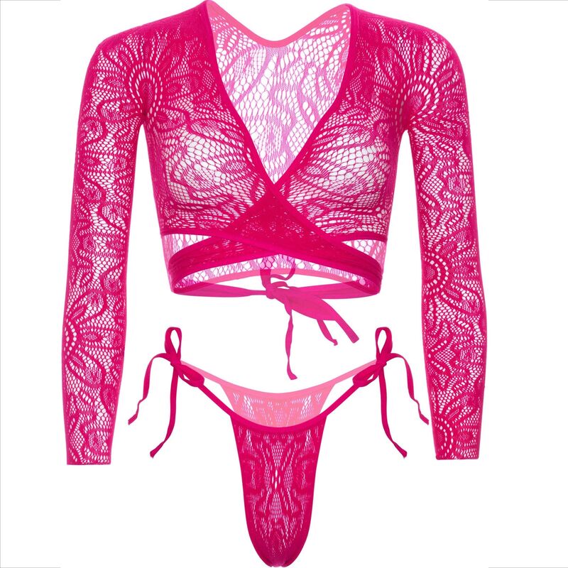Lace crop top with thong