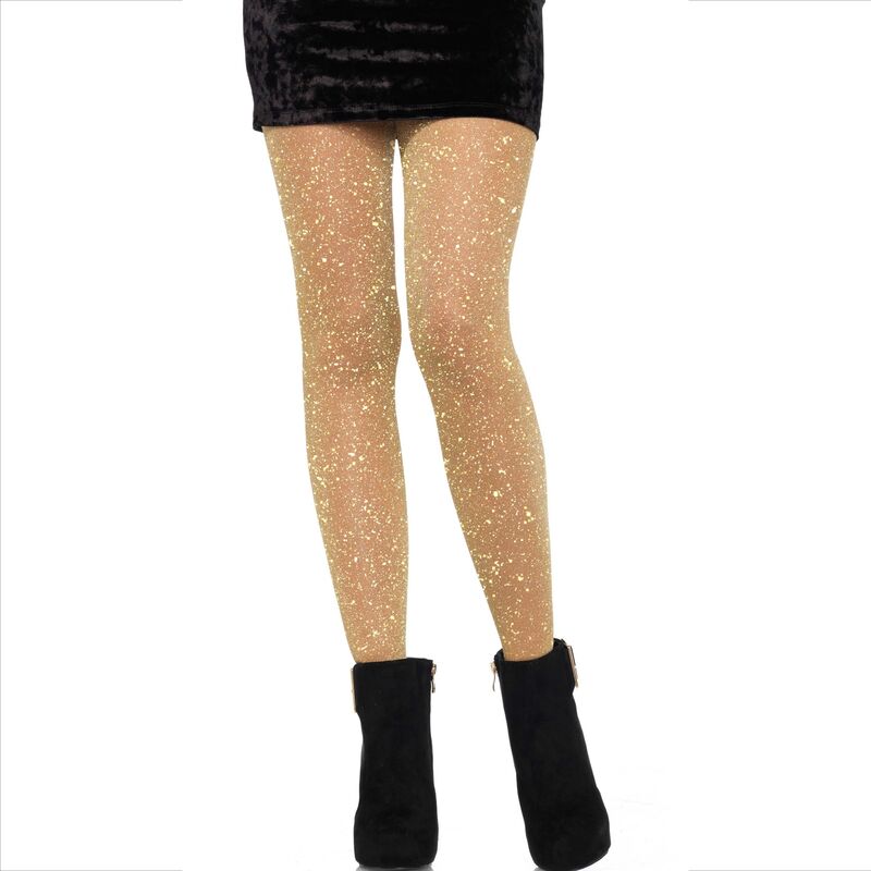 Collants transparents dorés