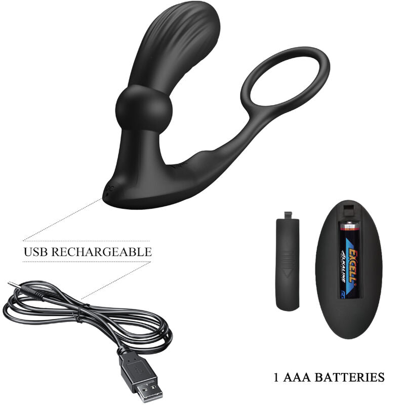 Warren Black Anal Ring and Vibrator