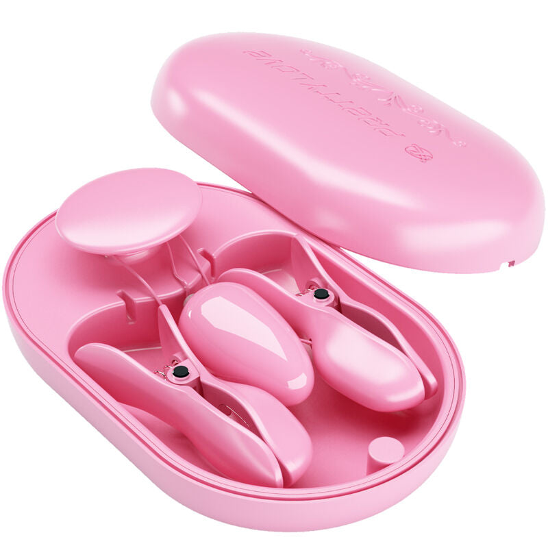 Surprise box of pink electrostimulation clamps