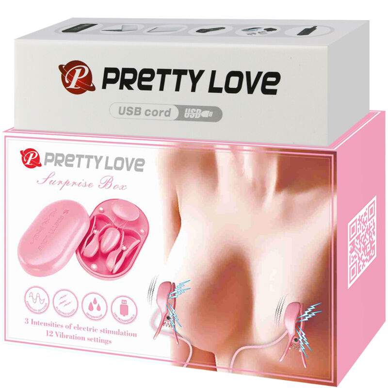 Surprise box of pink electrostimulation clamps