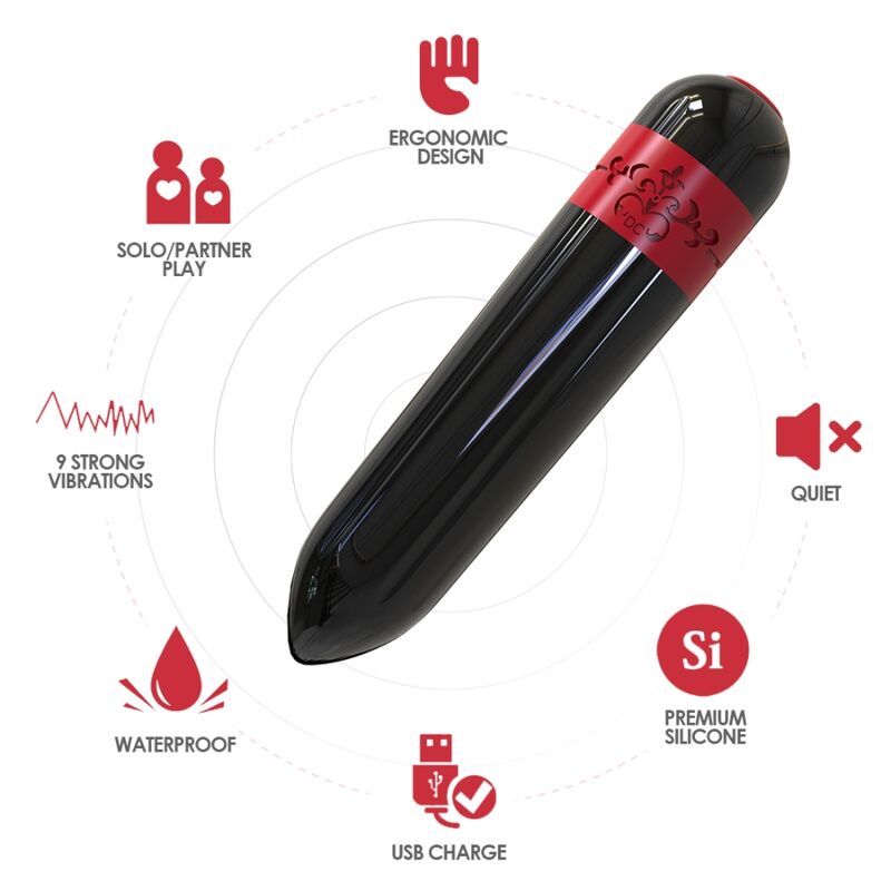 Remote control bullet vibrator rocket black
