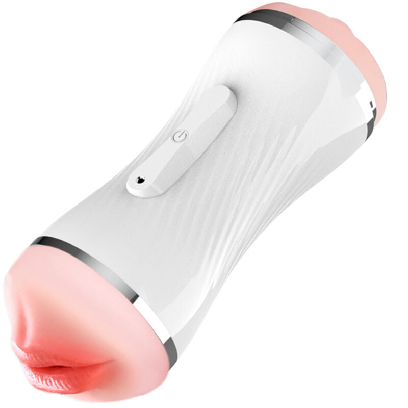 White double vibrator vagina and mouth masturbator