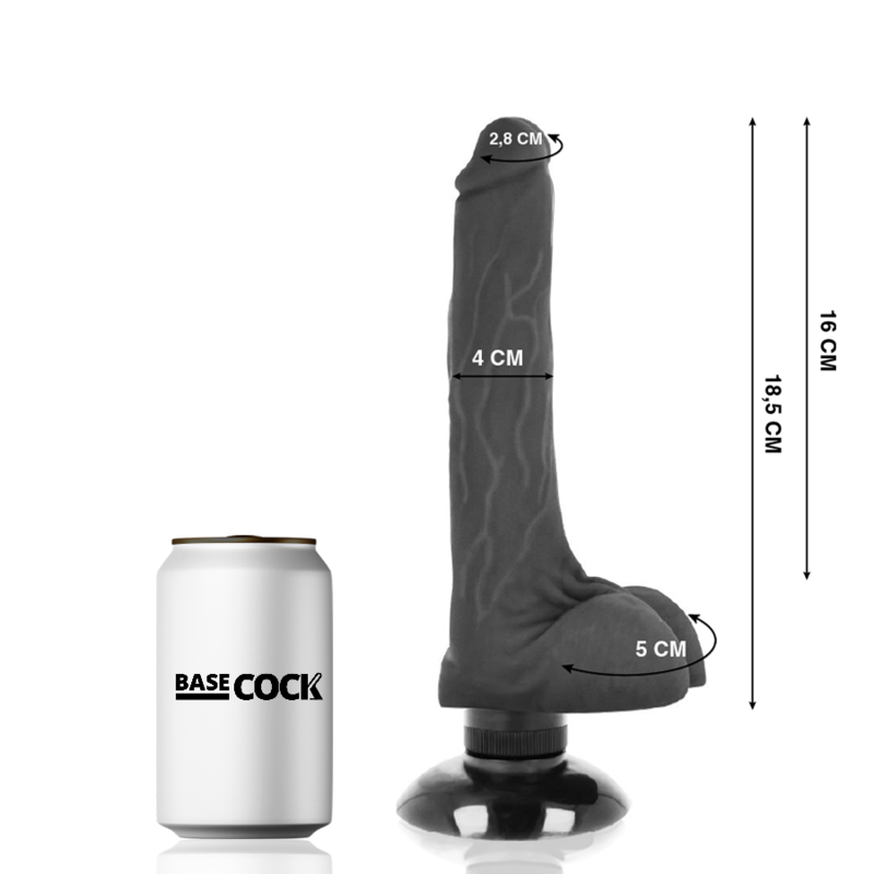 Realistic vibrator 2-1 natural 18.5 cm -o- 4 cm