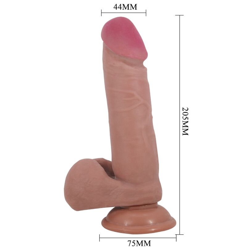 Série sliding skin gode réaliste avec ventouse sliding skin flesh 20,5 cm