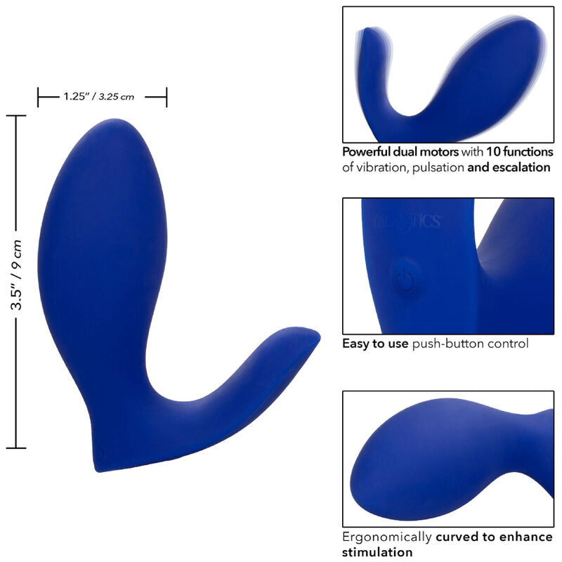 Admiral stimulateur et vibrateur de prostate rimming bleu