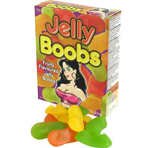 Chewy breast-shaped candy