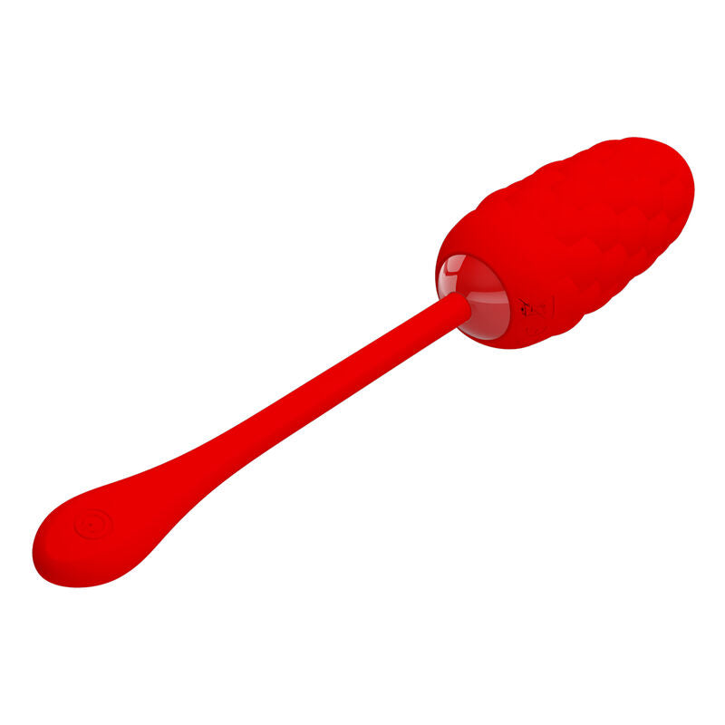 Rechargeable marine texture vibrating egg red