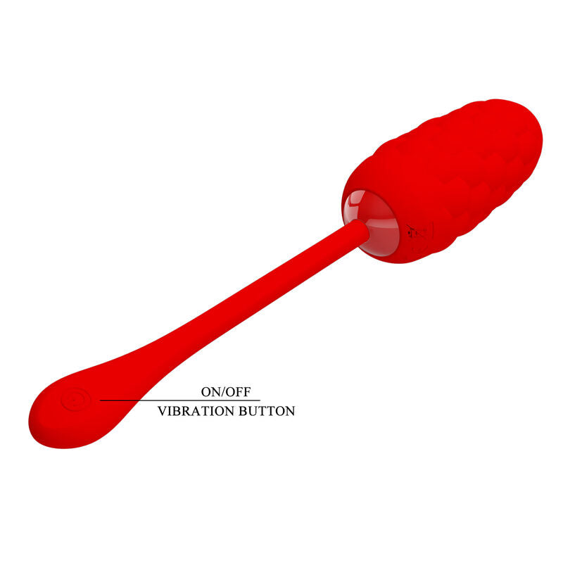 Rechargeable marine texture vibrating egg red