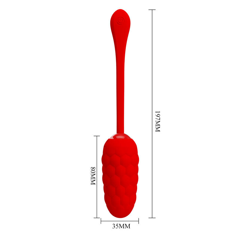 Rechargeable marine texture vibrating egg red