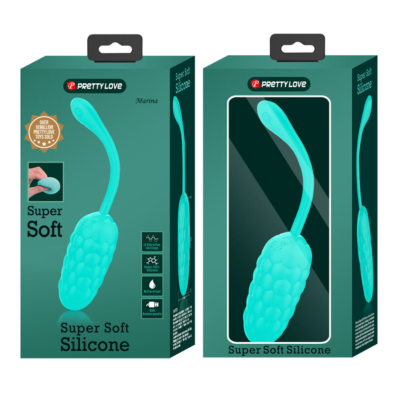 Aqua Green Rechargeable Marine Texture Vibrating Egg