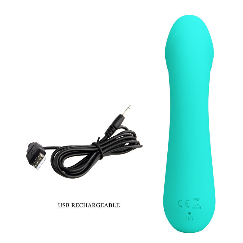 Cetus rechargeable vibrator, aqua green