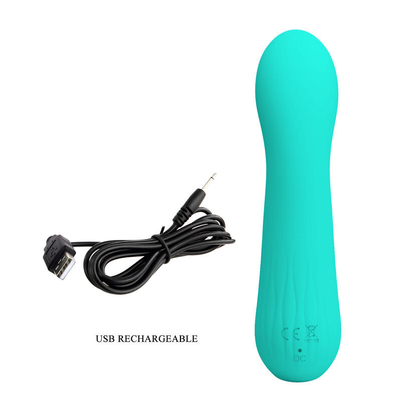 Faun rechargeable vibrator, aqua green