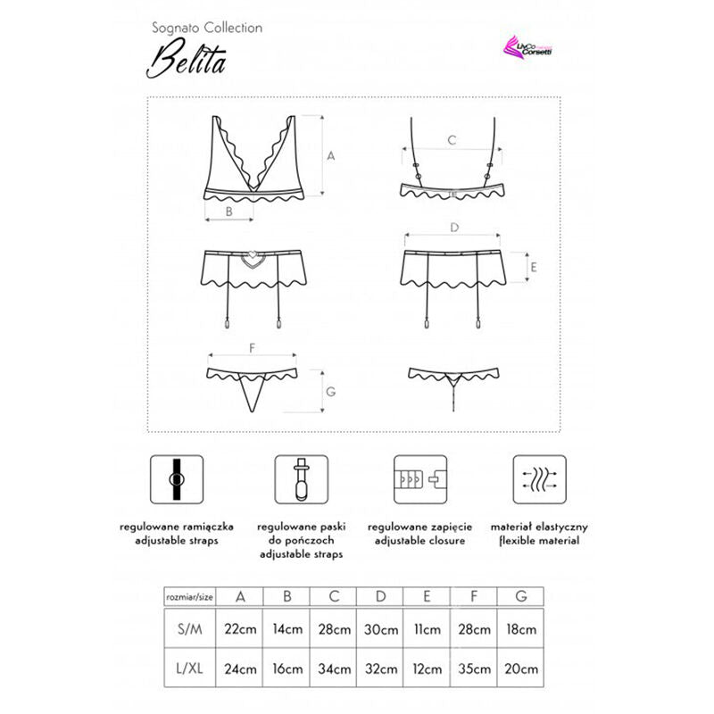 Belita lc 90231 subjectador + panty + leaguero negro s/m