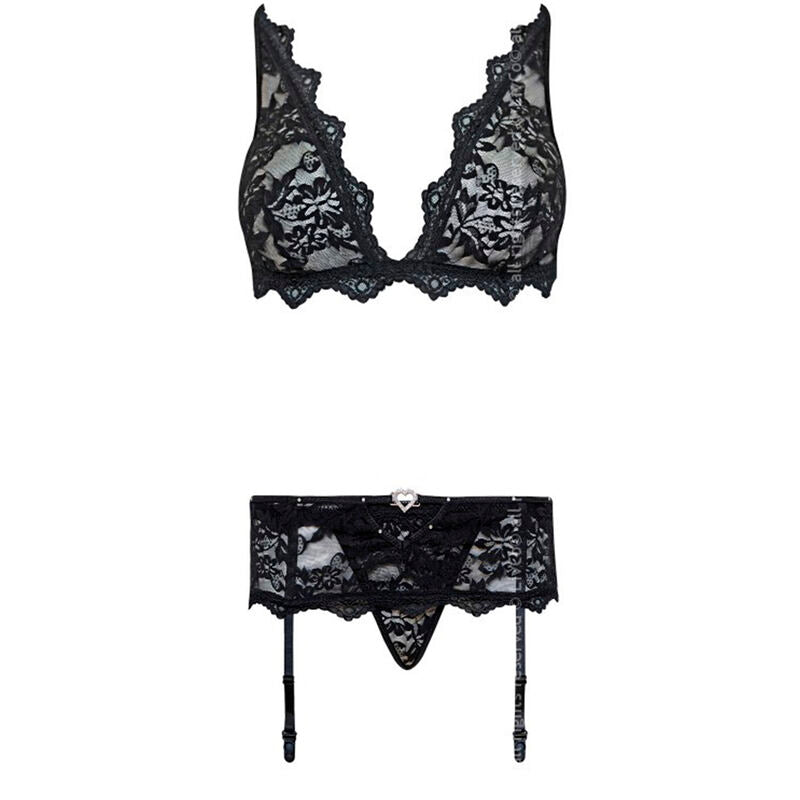 Belita lc 90231 subjectador + panty + leaguero negro s/m