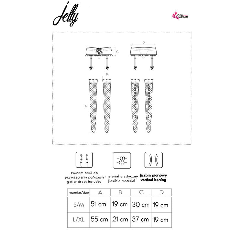 Jelly lc 90673 liguero + medias negro