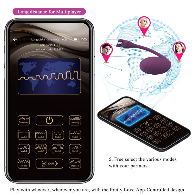 Catalina Vibrator App Remote Control Purple