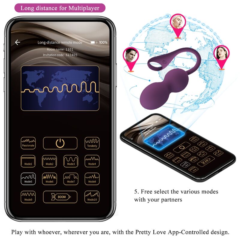 Elvira Kegel Balls App Remote Control Purple
