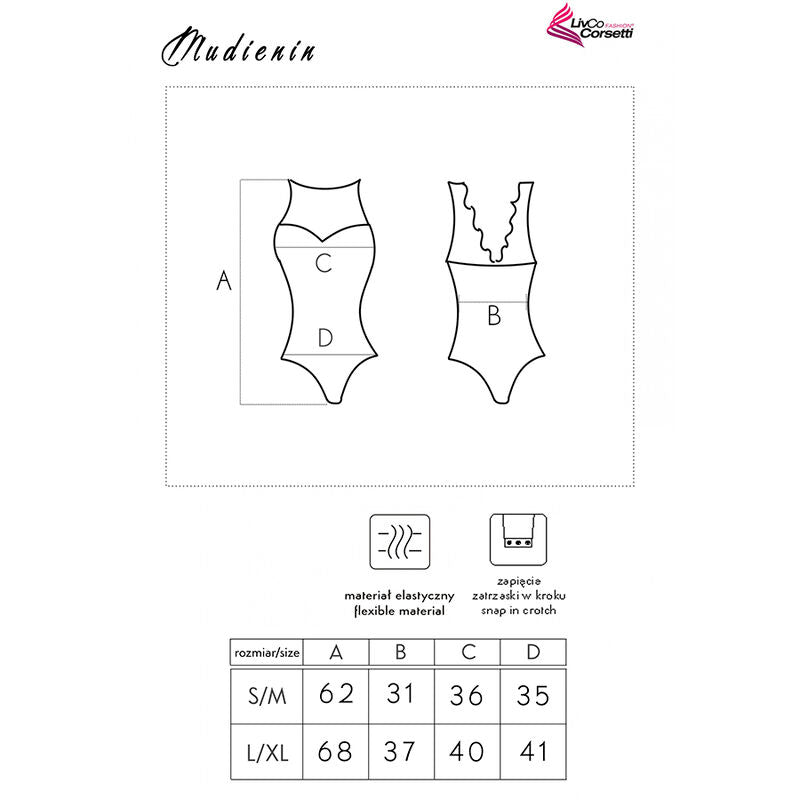 LIVCO CORSETTI FASHION - MUDIENIN LC 90654 BODY NOIR S/M