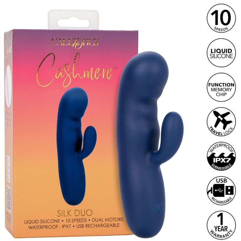 Cashmere duo soie bleu
