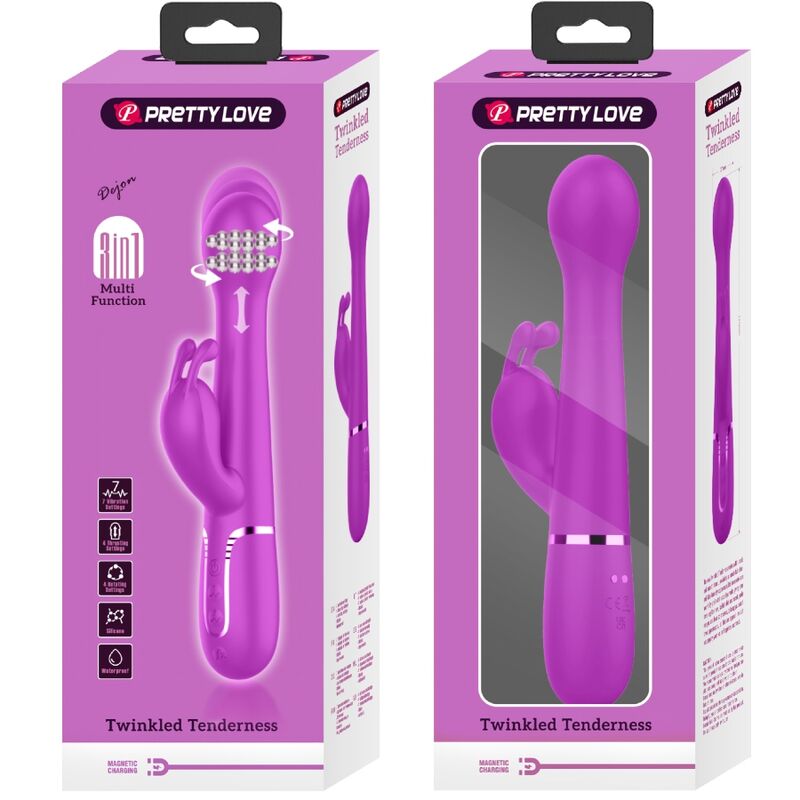 Vibrateur dejon rabbit 3 en 1 multifonction violet