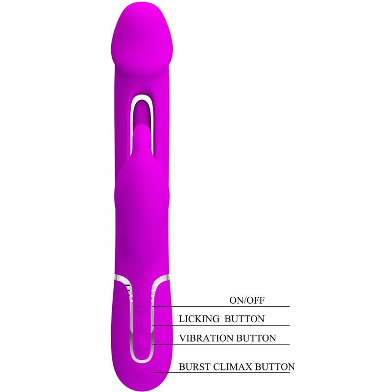 Dejon Rabbit 3-in-1 Multifunction Fuchsia Vibrator