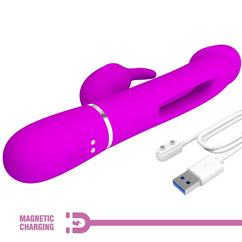 Dejon Rabbit 3-in-1 Multifunction Fuchsia Vibrator