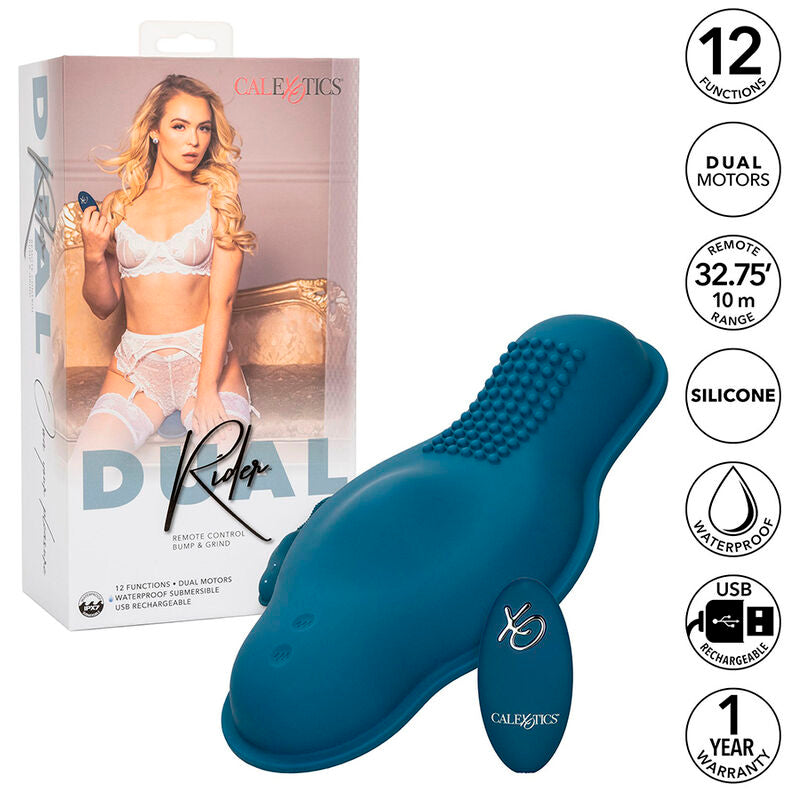 Rider massager double motor remote control blue
