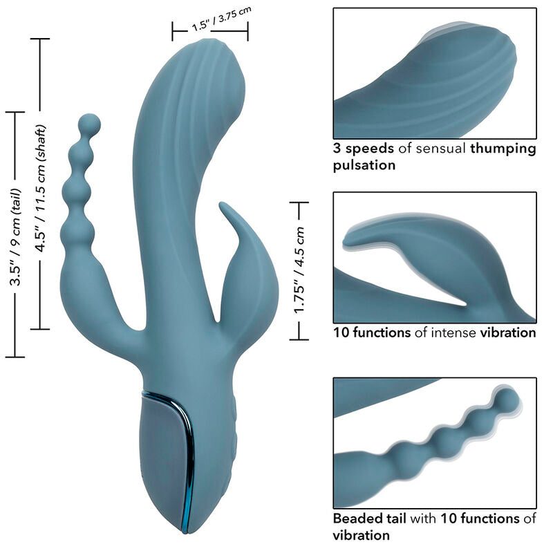 Triple Ecstasy Vibrator Grey