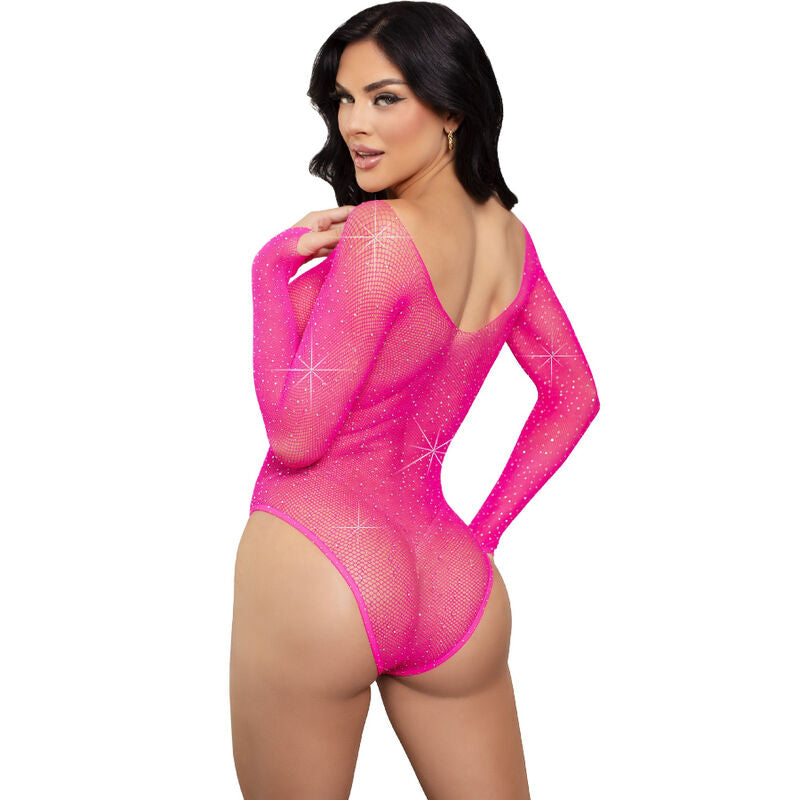 Bodysuit rejilla crystalizada green