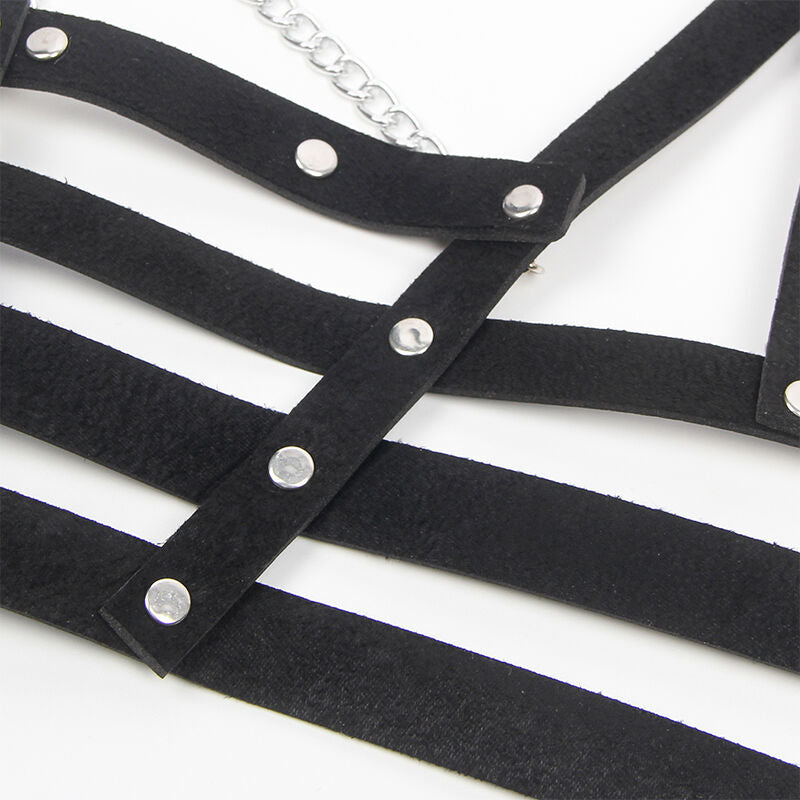 Corset harness with chain detail one size