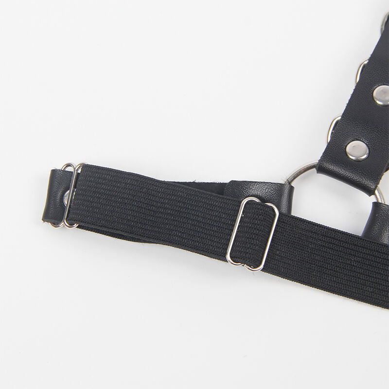 Harness belt and garters with rings and chain detail one size