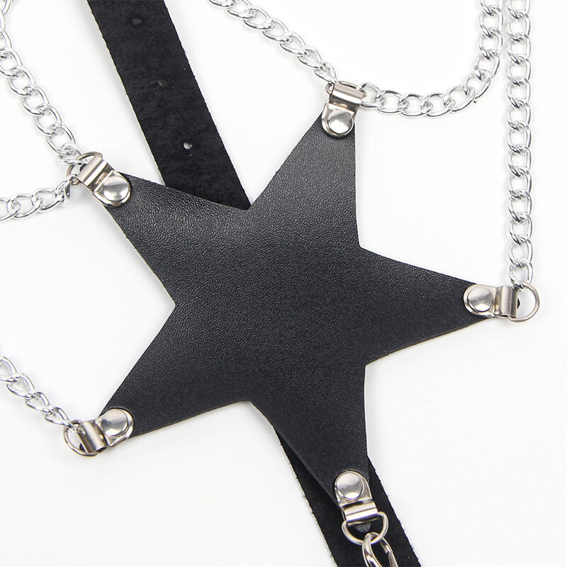 Full body harness with chain detail one size