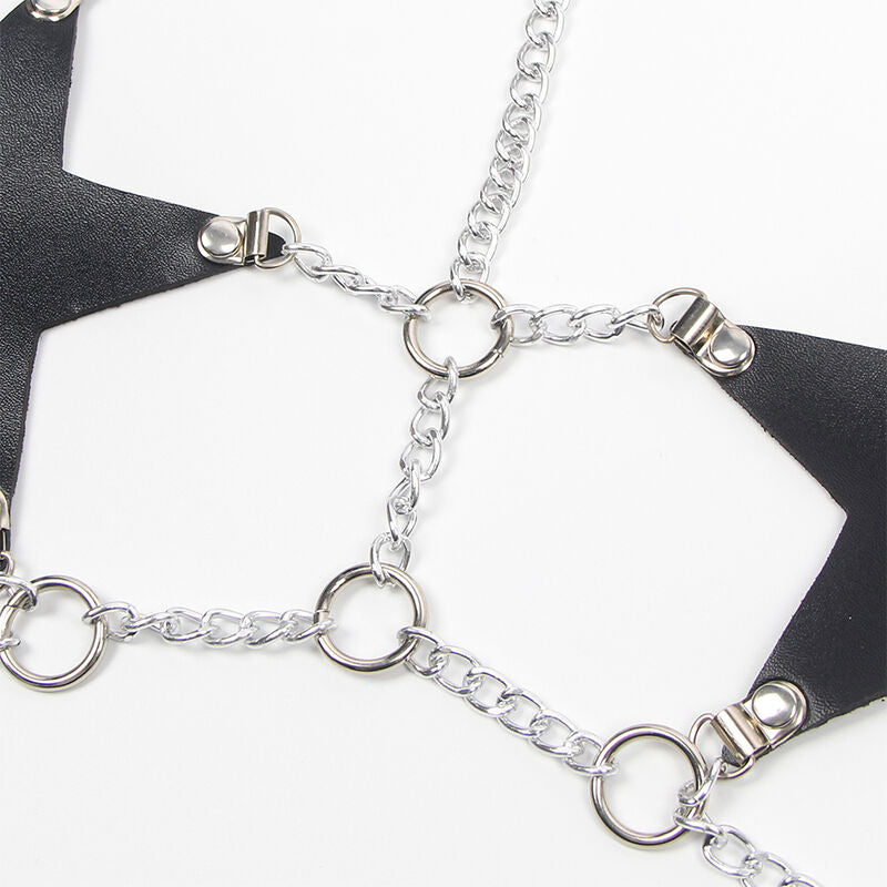 Full body harness with chain detail one size