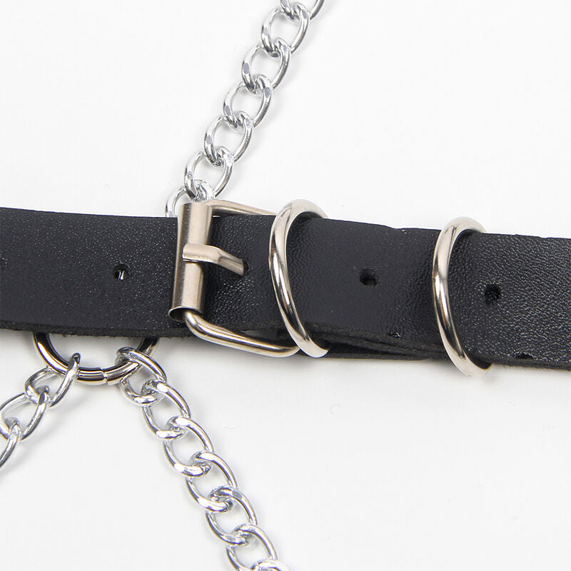 Full body harness with chain detail one size
