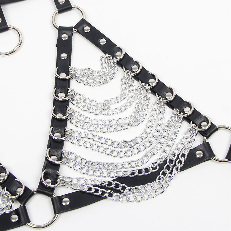 Harness bra and necklace with chain one size