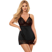 Babydoll with floral print pecho negro s/m