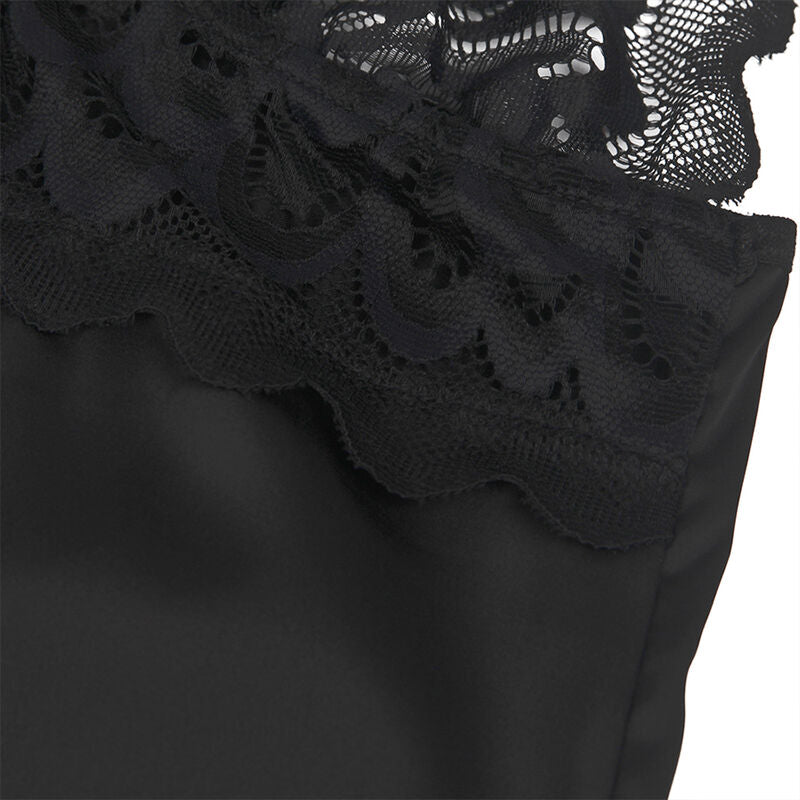 Babydoll with floral print pecho negro s/m