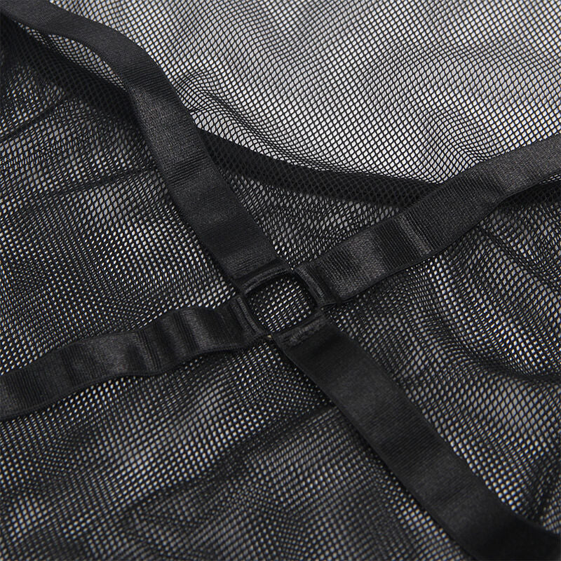 Vestido transparent cuello halter negro s/m