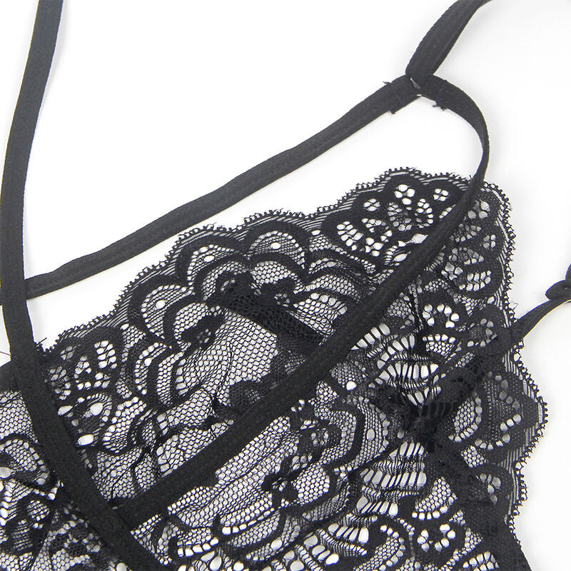 Disfraz police body encaje negro s/m