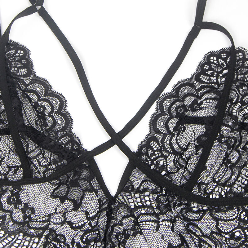 Disfraz police body encaje negro s/m