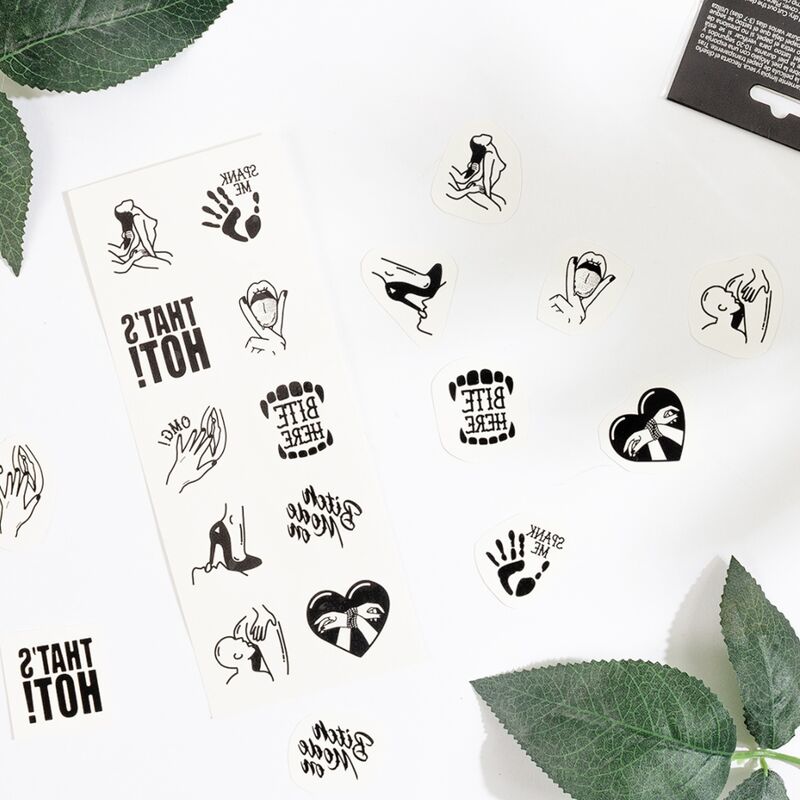 Ensemble de 10 tatouages temporaires kinky collection