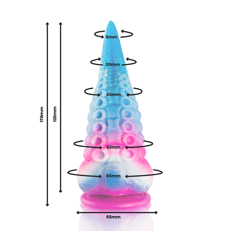 Blue phorcys tentacle dildo small size