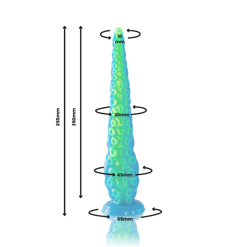 Scylla fluorescent slim tentacle dildo small size