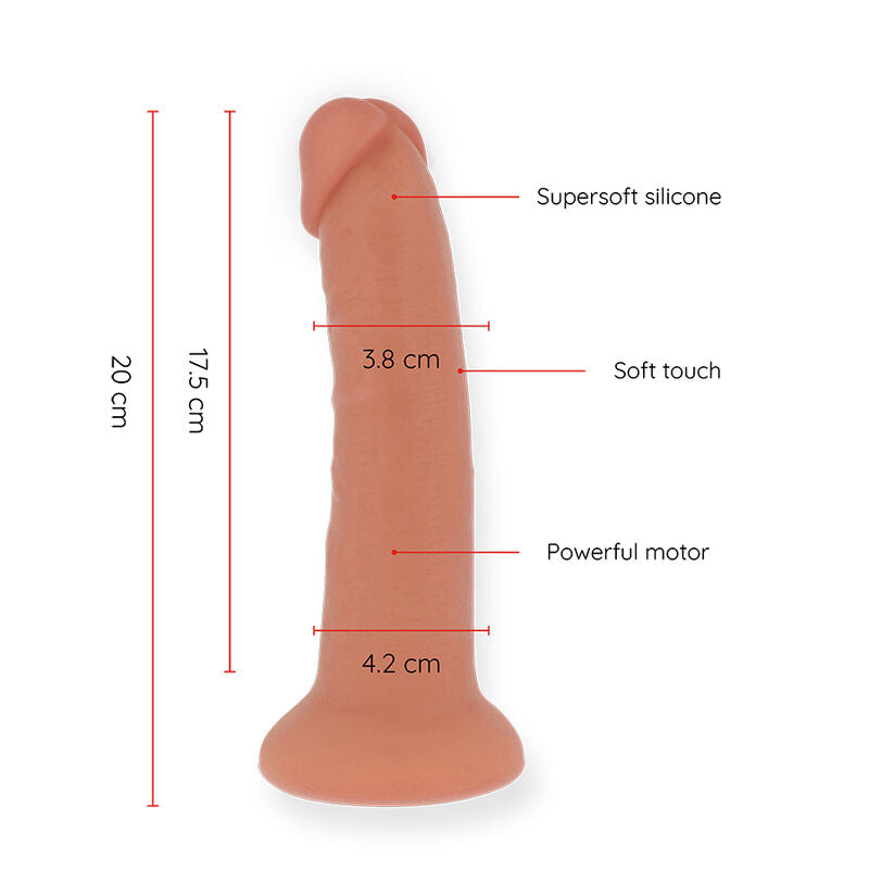 Bogota Medium 9 Speed Natural Dildo Vibrator 20 cm -o- 4.2 cm - Free App