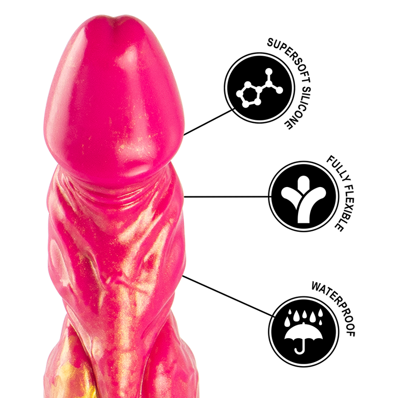 Mythological fire of the Cerberus dildo