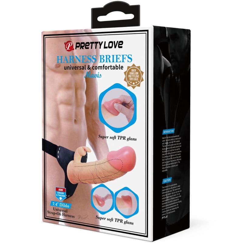 Mavis universal panty harness with 19 cm natural dildo